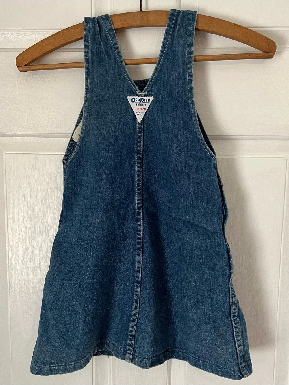 Vintage OshKosh B'gosh Vestbak Blue Denim Overall Toddler Dress